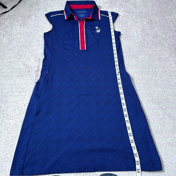 San Soleil Navy Golf Dress with Red and White Accents Size Small Stars Stripes - Picture 11 of 11